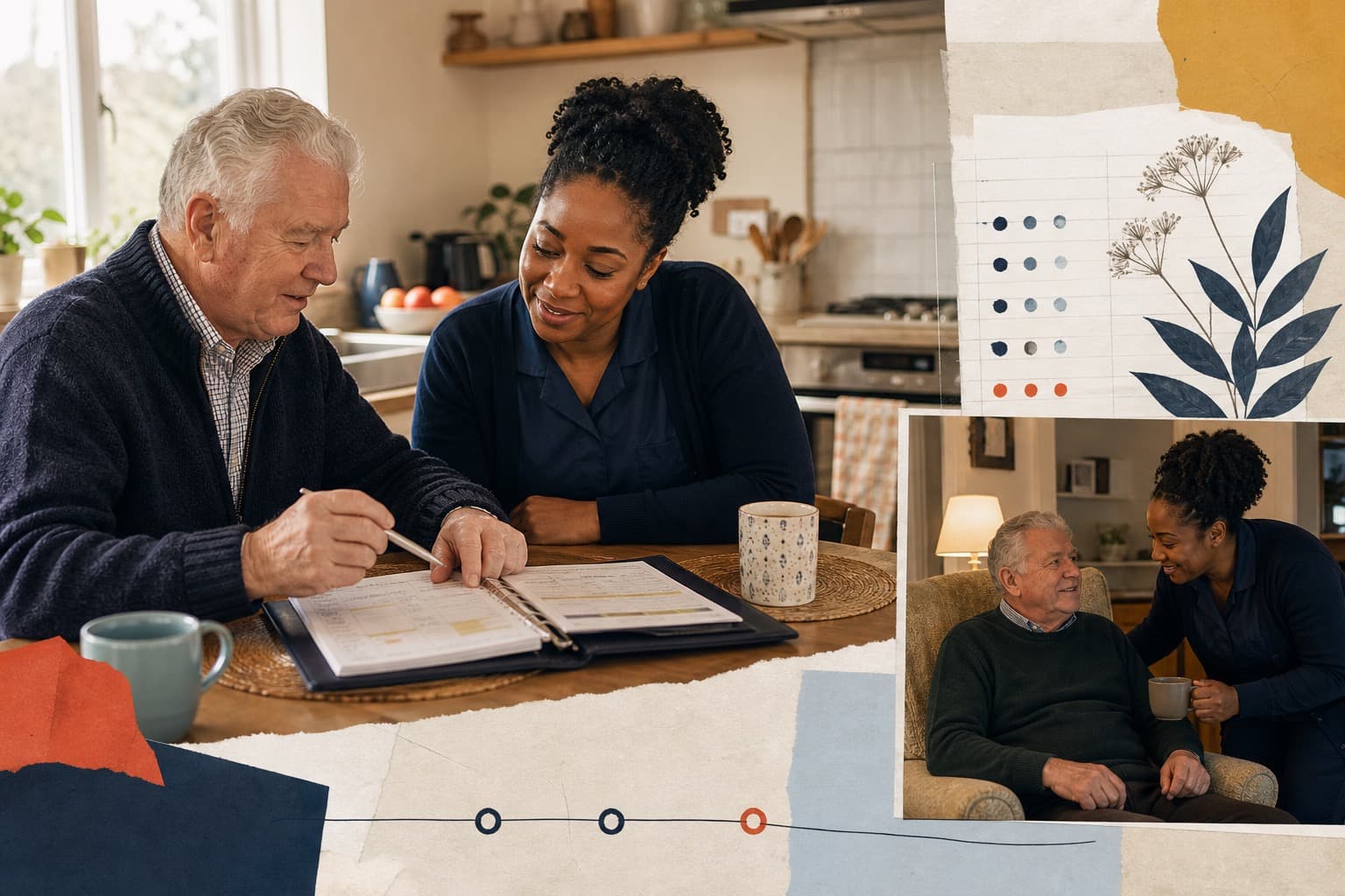 A live-in carer supporting a person in their own home, connected to continuity and care-planning evidence