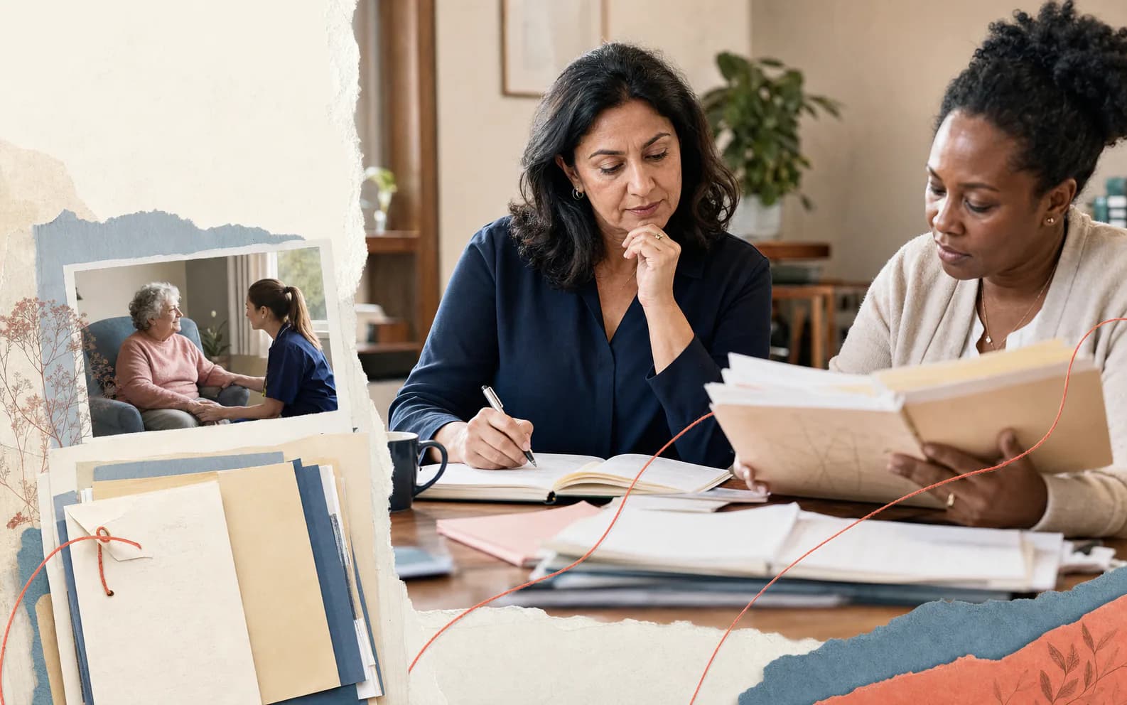 Editorial collage connecting public procurement questions, care-provider evidence and tender decisions