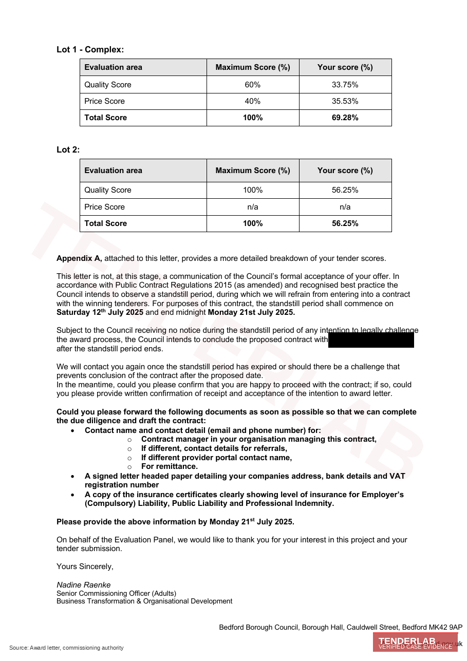 Standstill and compliance notice, page 2