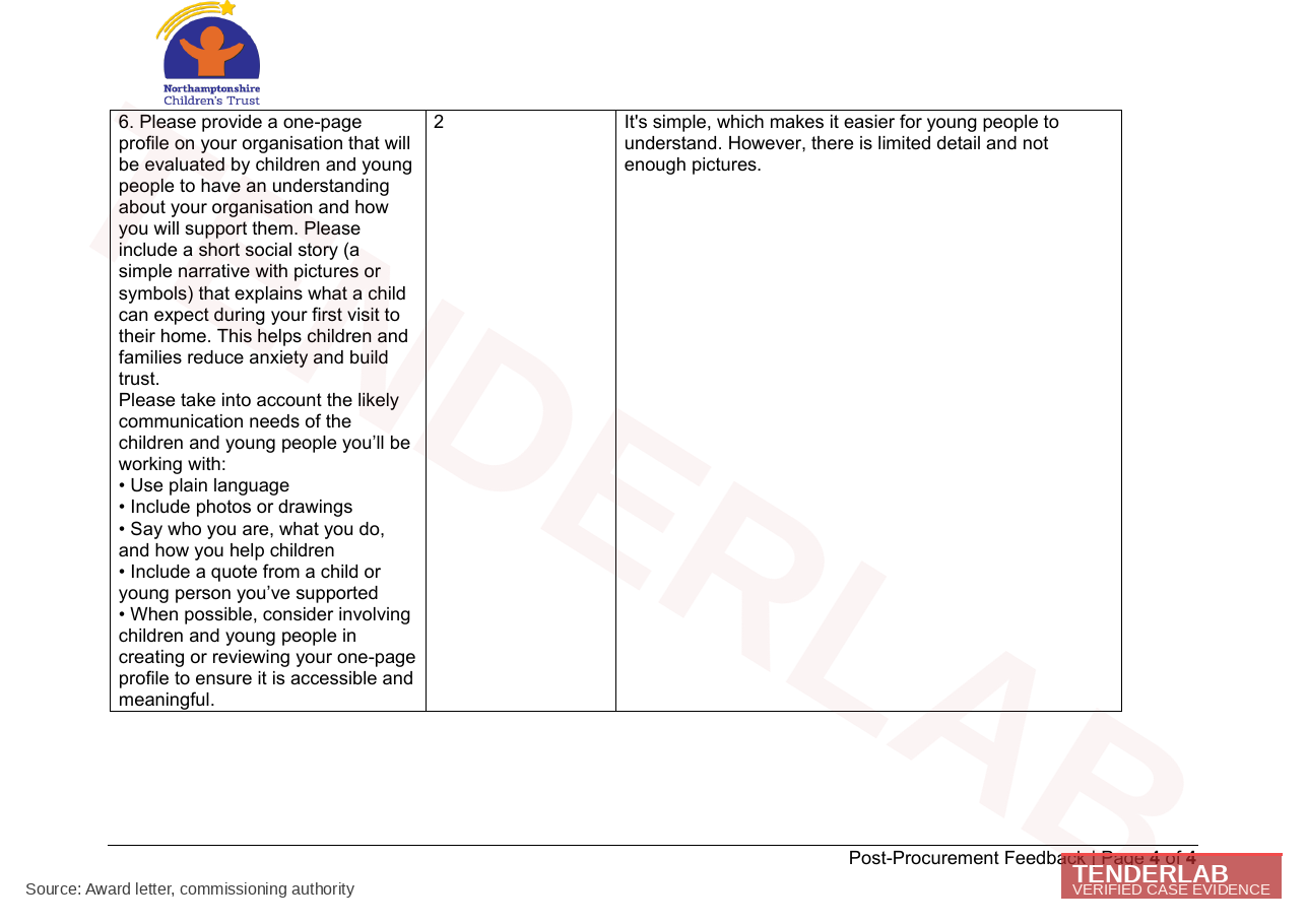 Evaluator feedback summary